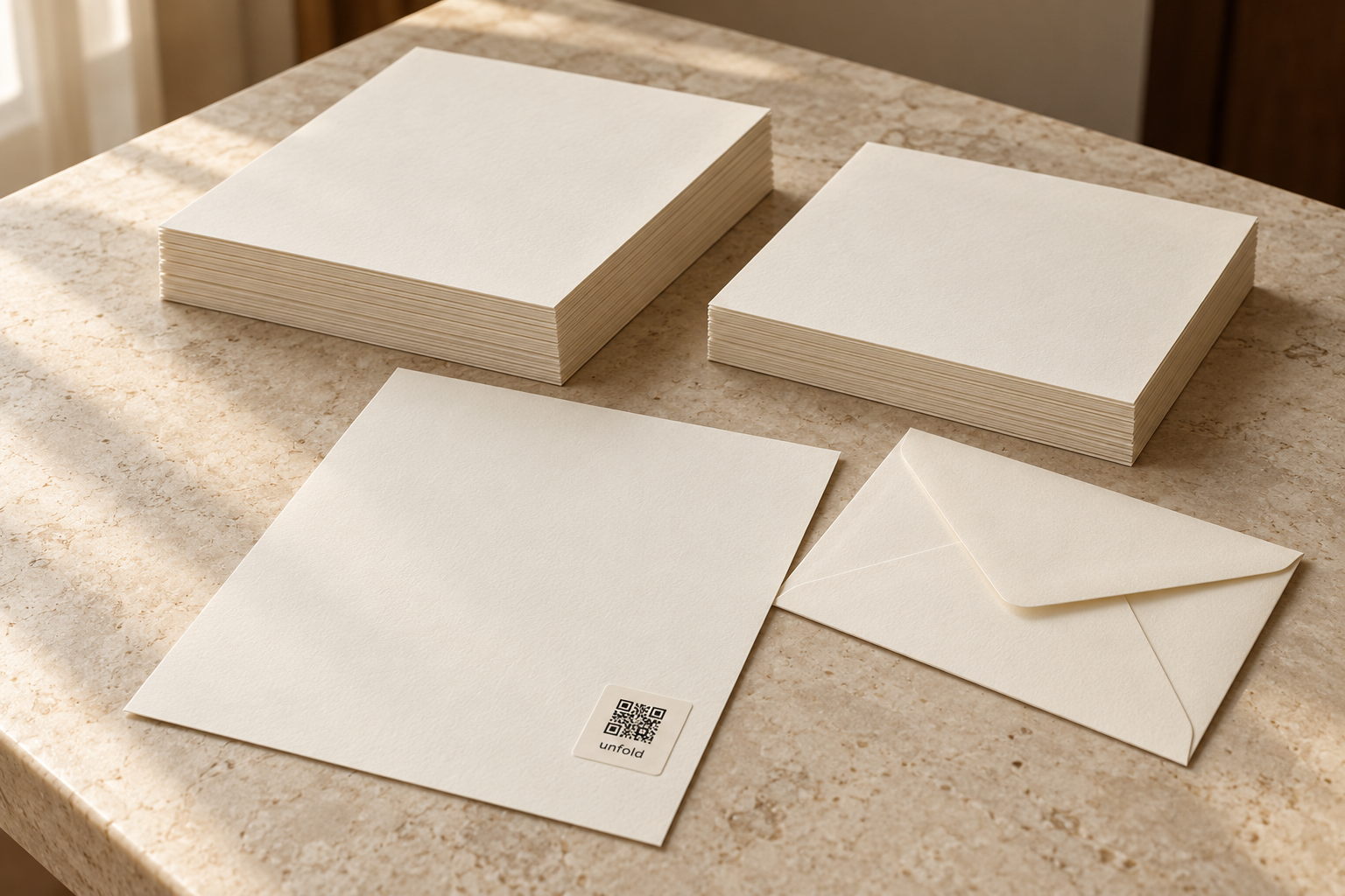 Ivory letter paper product concept
